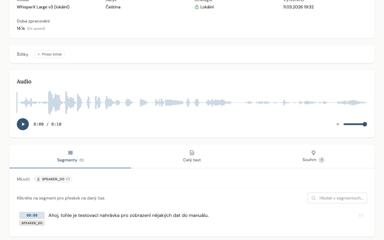 Segmenty s mluvčími